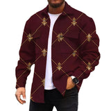 Men's Corduroy Print Long Sleeve Jacket 11869581L