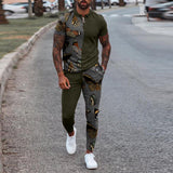 Men's Color Matching Butterfly Print Casual Set 30331482L
