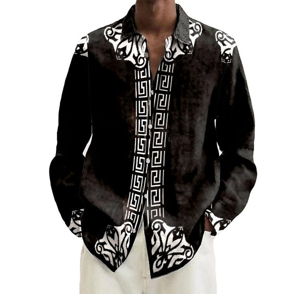 Men's Greek Printed Long Sleeve Shirt 08625973L