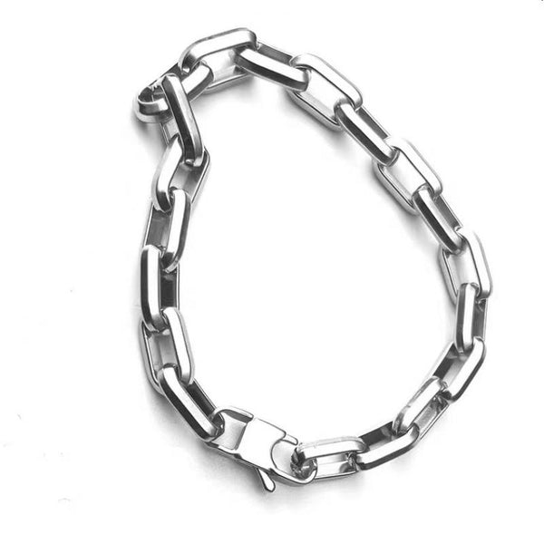 Men's Titanium Steel Cuban Necklace Square Buckle Hip Hop Bracelet 15115410L