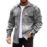 Men's Corduroy Print Long Sleeve Jacket 93182152L