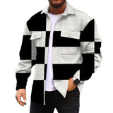Men's Corduroy Print Long Sleeve Shirt Jacket 89619994L