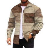 Men's Corduroy Print Long Sleeve Jacket 65874817L