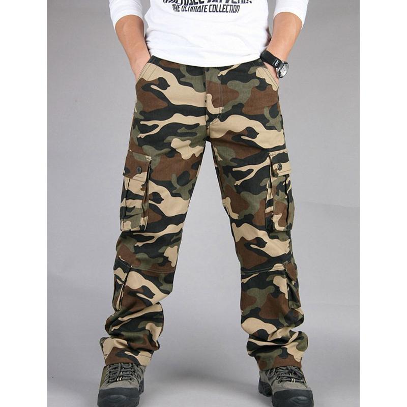 Men's Outdoor Multi-bag Overalls Wear-resistant Cotton Casual Work Pants 30899677L