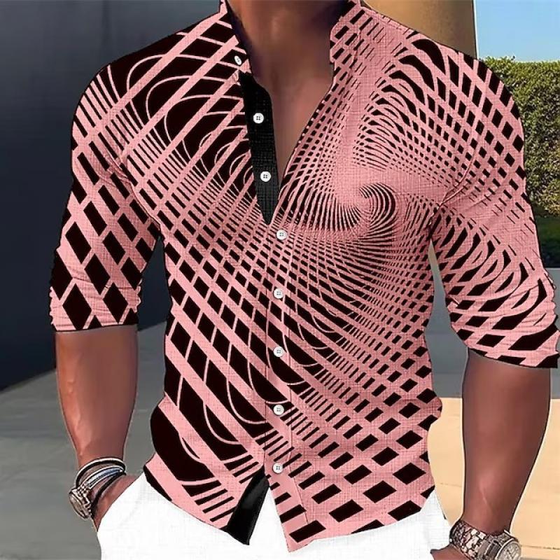 Men's Dizzy 3D Printed Round Neck Long Sleeve Shirt 59309424L
