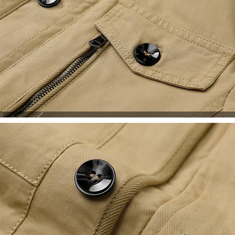 Men's Pure Cotton Casual Multi-pocket Jacket 58261100L
