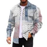 Men's Corduroy Print Long Sleeve Jacket 87953524L