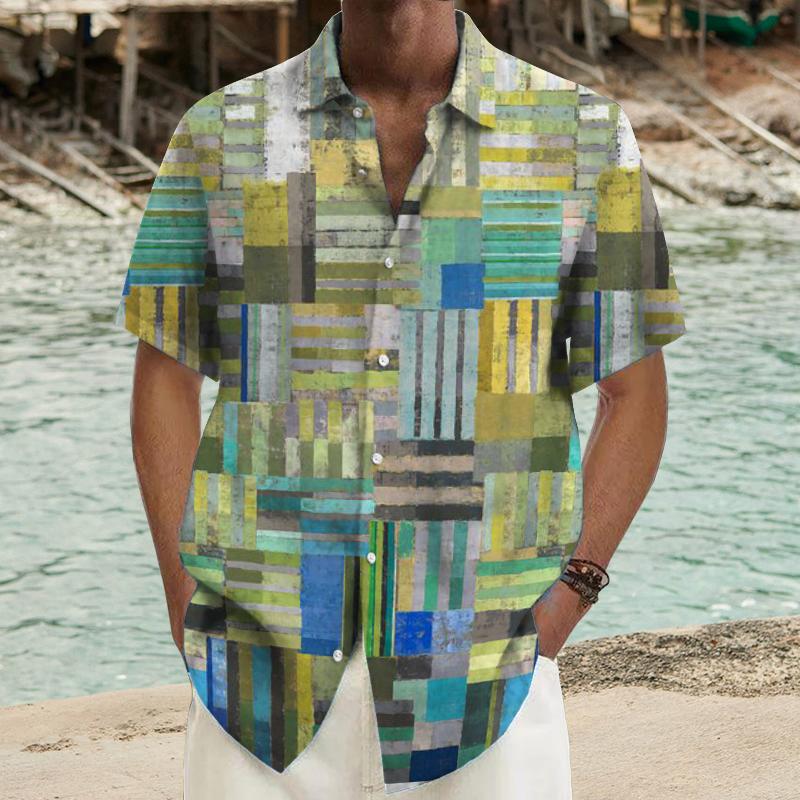 Men's Printed Short Sleeve Shirt 22071387L