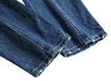 Men's Straight-leg Slim-fit Ripped Cotton Button-down Denim Trousers 12059426L