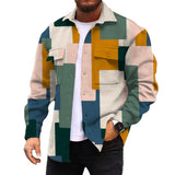Men's Corduroy Print Long Sleeve Jacket 34430853L
