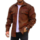Men's Corduroy Print Long Sleeve Jacket 84057711L