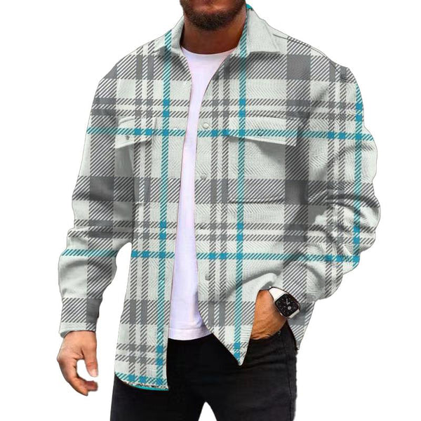 Men's Corduroy Print Long Sleeve Jacket 64575668L