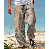 Men's Abstract Contrasting Colors Printed Casual Trousers 96094318L