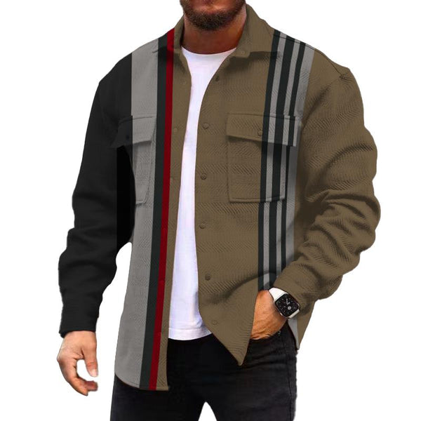 Men's Corduroy Print Long Sleeve Jacket 07355801L