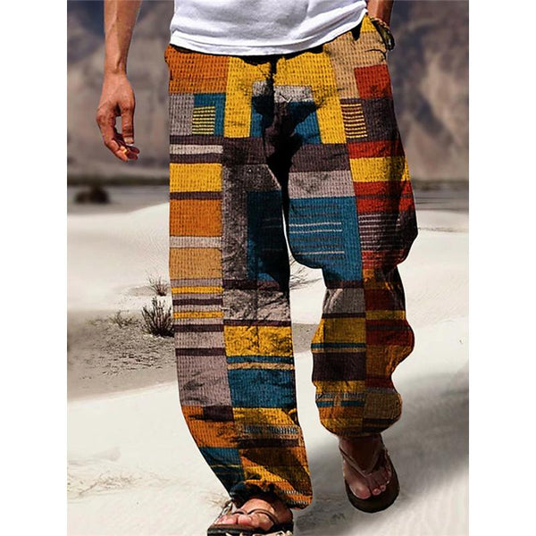 Men's Color Block Printed Casual Trousers 29020994L