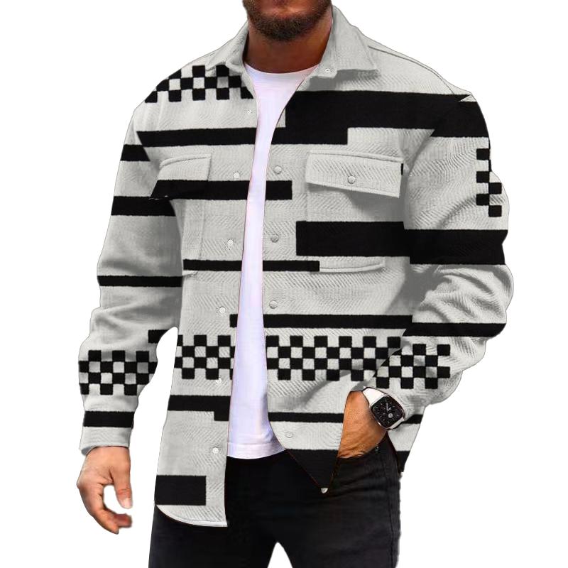Men's Corduroy Print Long Sleeve Jacket 39925812L