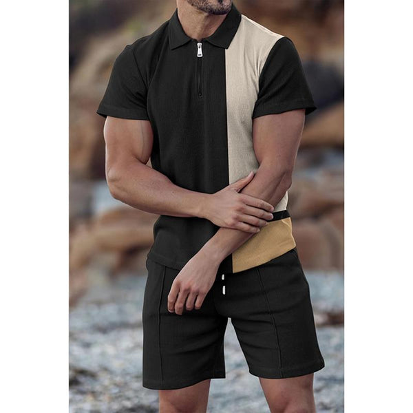Men's Casual Set Polo Collar Short Sleeve Set 40749978L