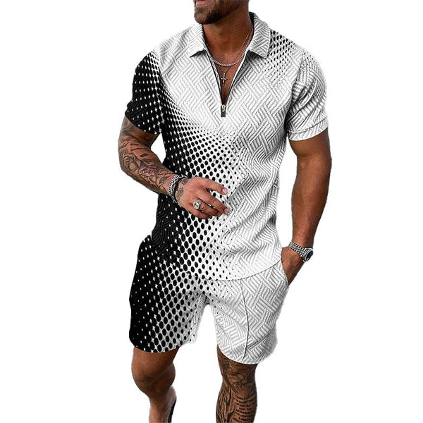 Men's Casual Set Polo Collar Short Sleeve Set 48679037L