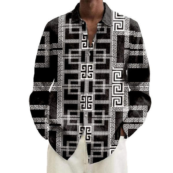 Men's Baroque Printed Long Sleeve Shirt 80286756L