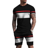 Men's Round Neck T-shirt Shorts Printed Set 54368188L