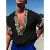 Men's Greek Print Short Sleeve Shirt 61571466L