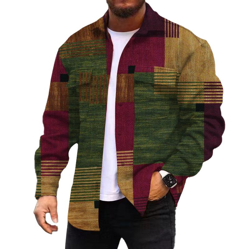 Men's Corduroy Print Long Sleeve Jacket 16458533L