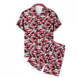 Men's Leopard Print Shirt Set 14415397L