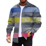 Men's Corduroy Print Long Sleeve Shirt Jacket 12445020L
