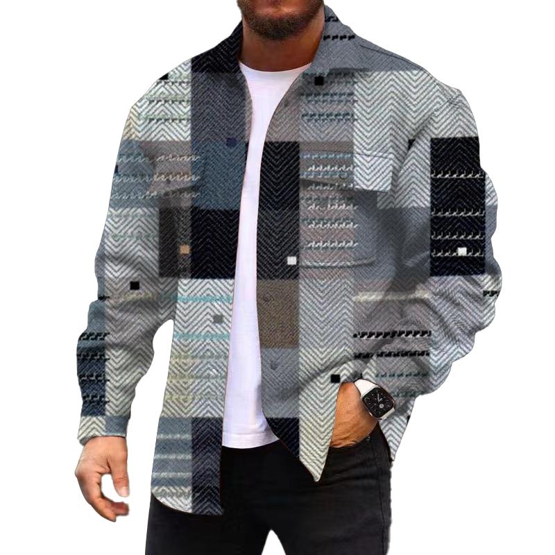 Men's Corduroy Print Long Sleeve Jacket 72209628L