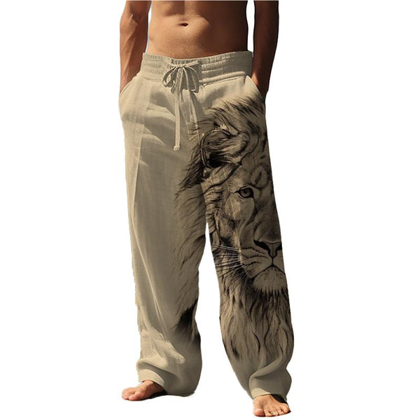 Men's Lion Printed Casual Trousers 47854973L