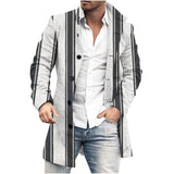 Men's Mid-Length Plaid Print Casual Coat 23918840L