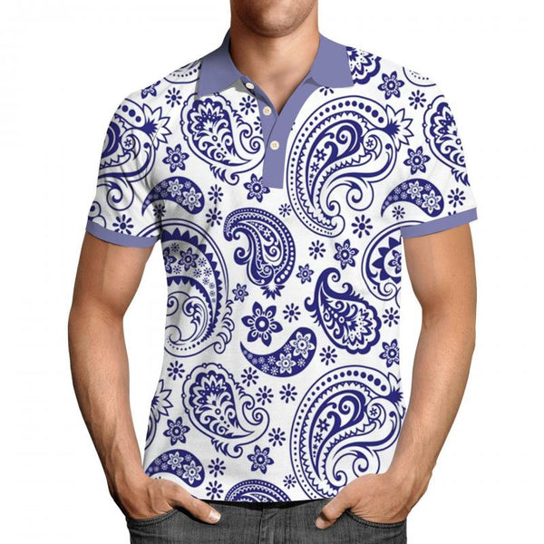 Men's Polo Shirt Printed Short Sleeve Lapel T-Shirt 52231131L