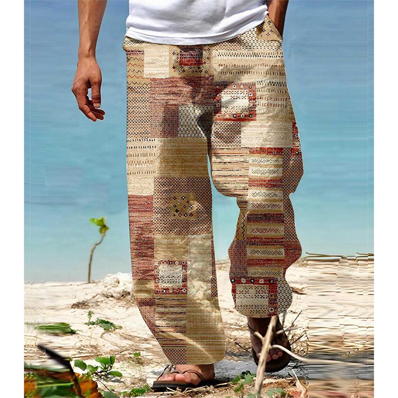 Men's Color Block Printed Casual Trousers 06731119L