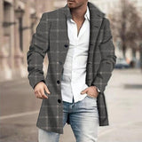 Men's Mid-Length Plaid Print Casual Coat 62886338L