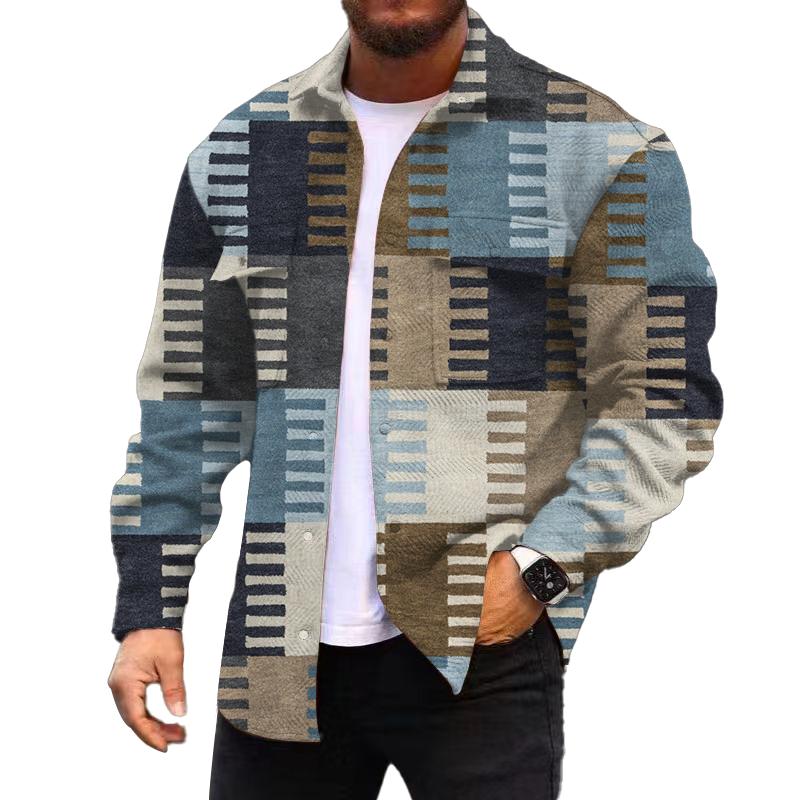 Men's Corduroy Print Long Sleeve Jacket 04401166L