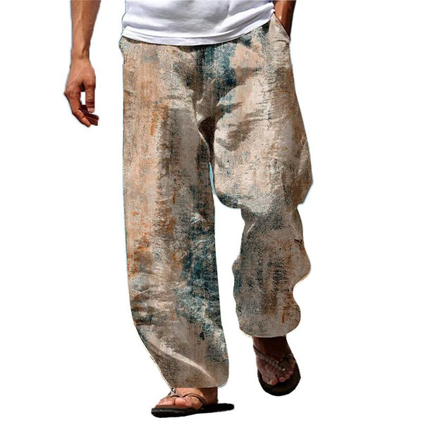 Men's Abstract Contrasting Colors Printed Casual Trousers 96094318L