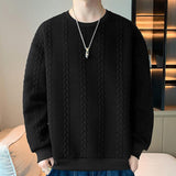 Men's Jacquard Loose Round Neck Long Sleeve Sweatshirt 62612356L