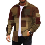 Men's Corduroy Print Long Sleeve Shirt Jacket 44182535L
