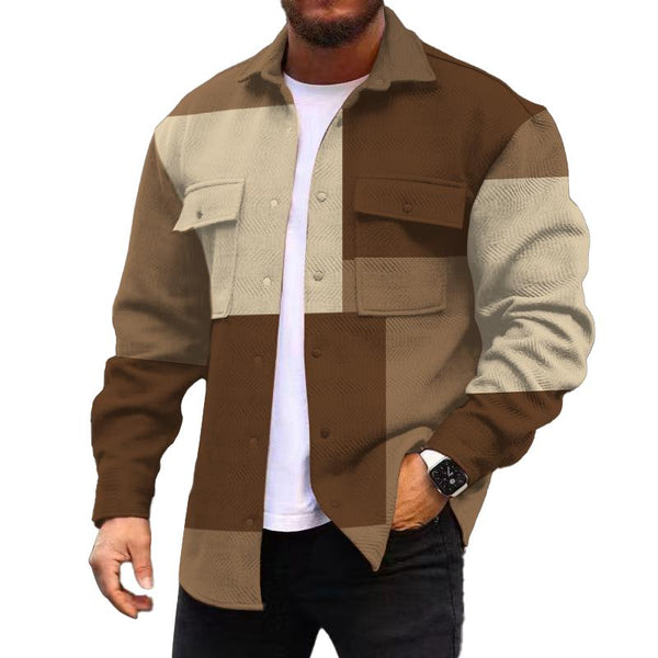 Men's Corduroy Print Long Sleeve Jacket 84945646L