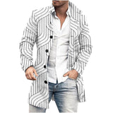 Men's Mid-Length Plaid Print Casual Coat 23918840L