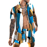 Men's Beach Casual Short Sleeve Shirt Set 13819003L