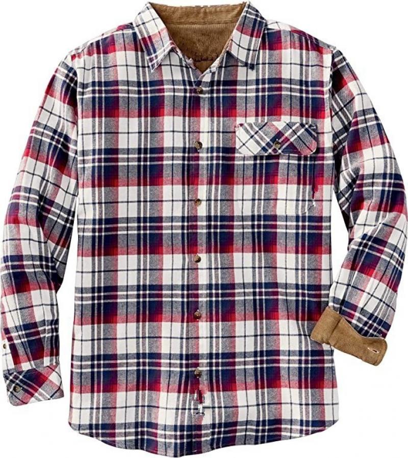 Men's Shirt Long Sleeve Lapel Collar Plaid Loose Fit Casual Shirt 92478991L