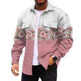 Men's Corduroy Print Long Sleeve Shirt Jacket 22130379L