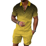 Men's Casual Set Polo Collar Short Sleeve Set 38933048L