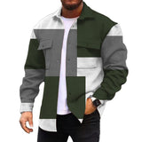 Men's Corduroy Print Long Sleeve Shirt Jacket 94080456L