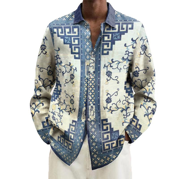 Men's Greek Printed Long Sleeve Shirt 60805665L