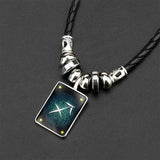 Twelve Constellations Obsidian Necklace Time Gem Bead Pendant 55678037L