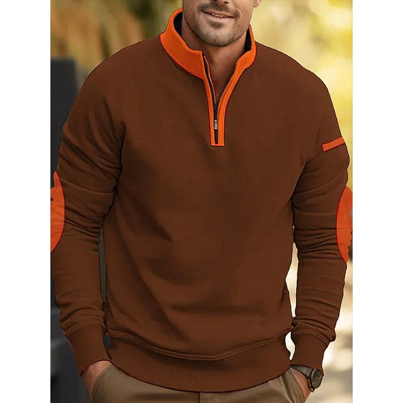 Men's Long Sleeve Color Block Polo Shirt 46386332L