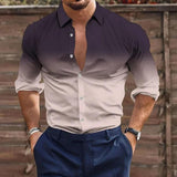 Men's Gradient Casual Long Sleeve Shirt 63931090L