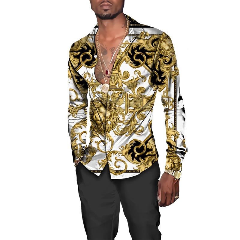 Men's Baroque Printed Long Sleeve Shirt 38526636L